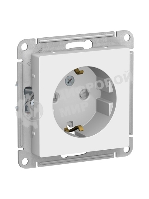 Розетка с заземлением со шторками Schneider-electric ATN000145 ATLASDESIGN, 16А, механизм, БЕЛЫЙ