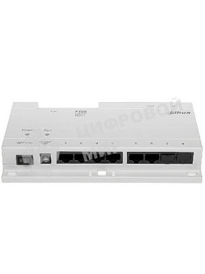 Коммутатор Dahua DHI-VTNS1060A, 6×PoE (24 В) + 2×Uplink, неуправляемый