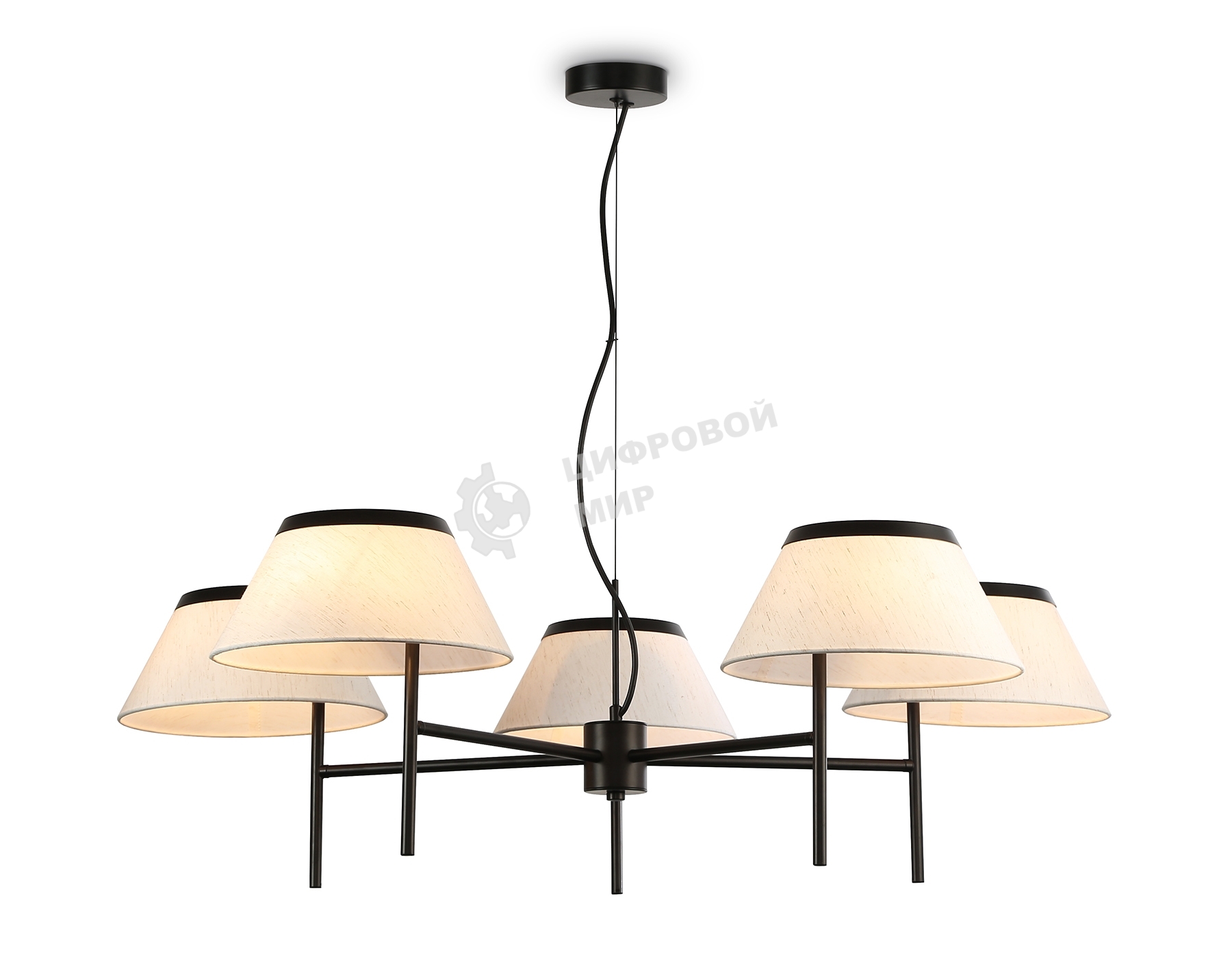 Люстра Ambrella light LH72453/5 BK/WH черный/белый Е14/5 max 40W D1000*290-1080