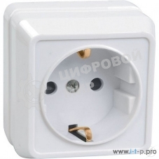 Розетка IEK ERO11-K01-16-DC РС20-3-ОБ 1местн. c з/к 16А откр.уст. ОКТАВА (белый)
