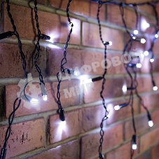 Гирлянда Neon-night Айсикл (бахрома) светодиодный, 4,8 х 0,6 м, черный провод, 230 В, диоды белые, 176 LED