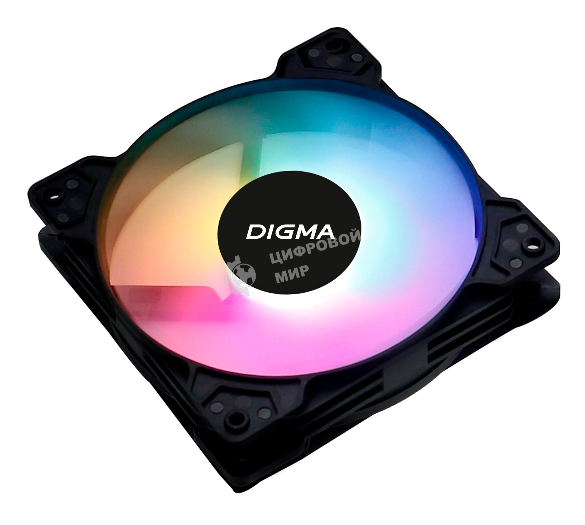 Вентилятор для корпуса Digma DFAN-FRGb1 черный, 120 мм, 1200 об/мин, 23 дБ, 4 pin