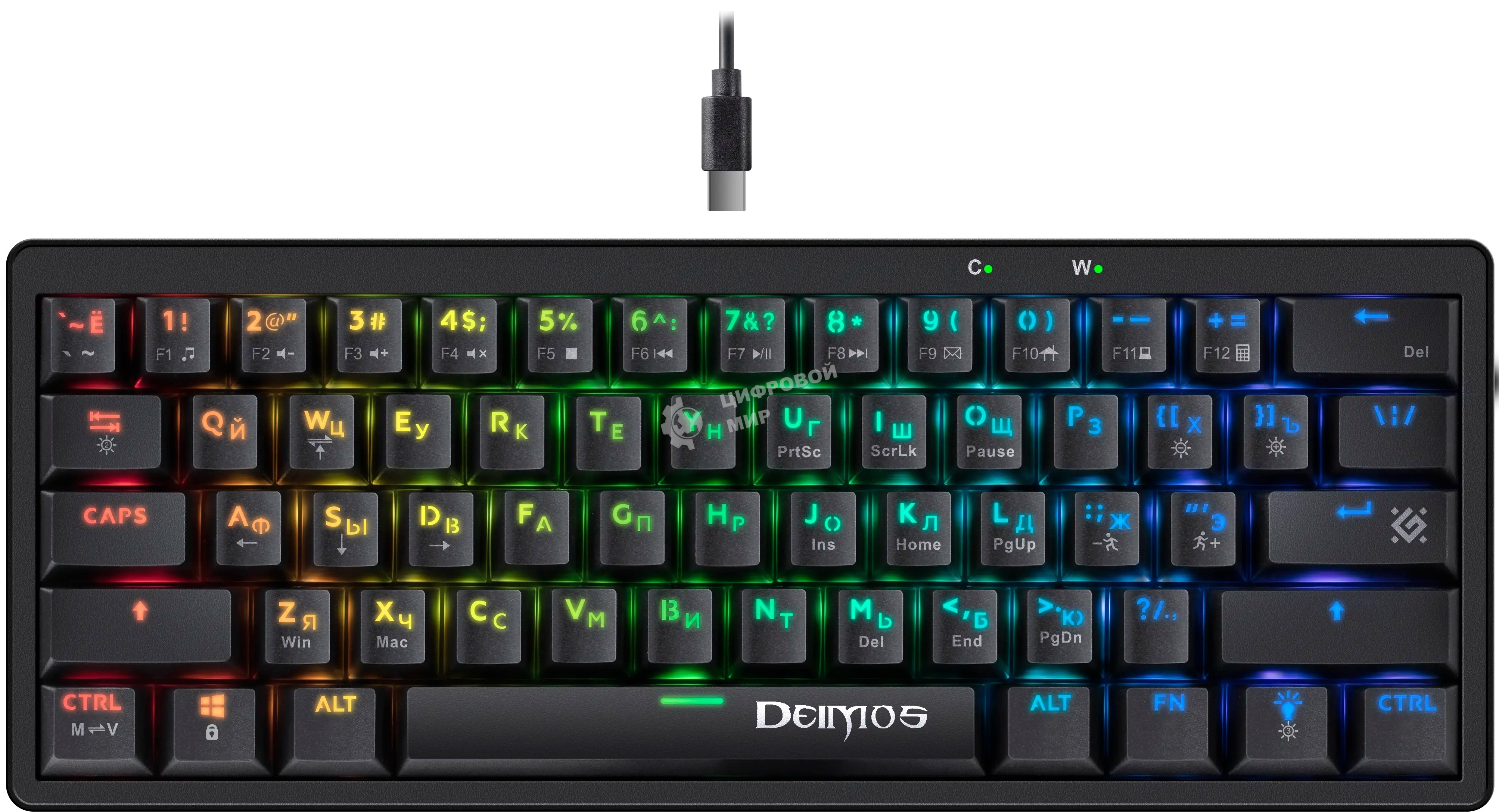 Клавиатура проводная Defender Deimos GK-303, USB, черный