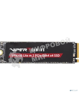 Накопитель SSD Patriot Viper VP4300 Lite, 1Tb, PCIe 4.0 x4, M.2 2280, NVMe, R/W 7400/6400, с радиатором