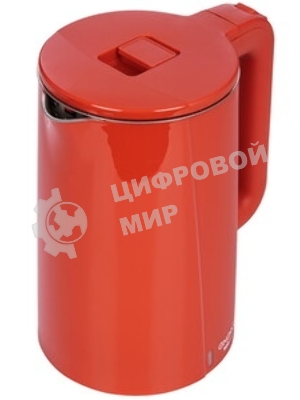 Электрочайник Energy E-208 красный, 1.7 л, 2200 Вт, скрытый нагревательный элемент