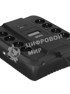 Источник бесперебойного питания Powercom SPIDER, Интерактивная, 900 ВА/540 Вт, Tower, Schuko, LCD, Serial+USB, USB