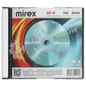 Диск BD-R Mirex 25 Gb, 12x, Slim Case (1), (1/50)