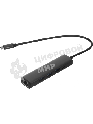 USB-концентратор CUDY UH605, USB Type-C, USB + RJ-45, USB Type-C