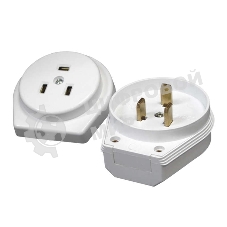 Разъем РШ-ВШ 32А 250В 2Р+РЕ скрыт. уст. бел. UNIVersal 1236