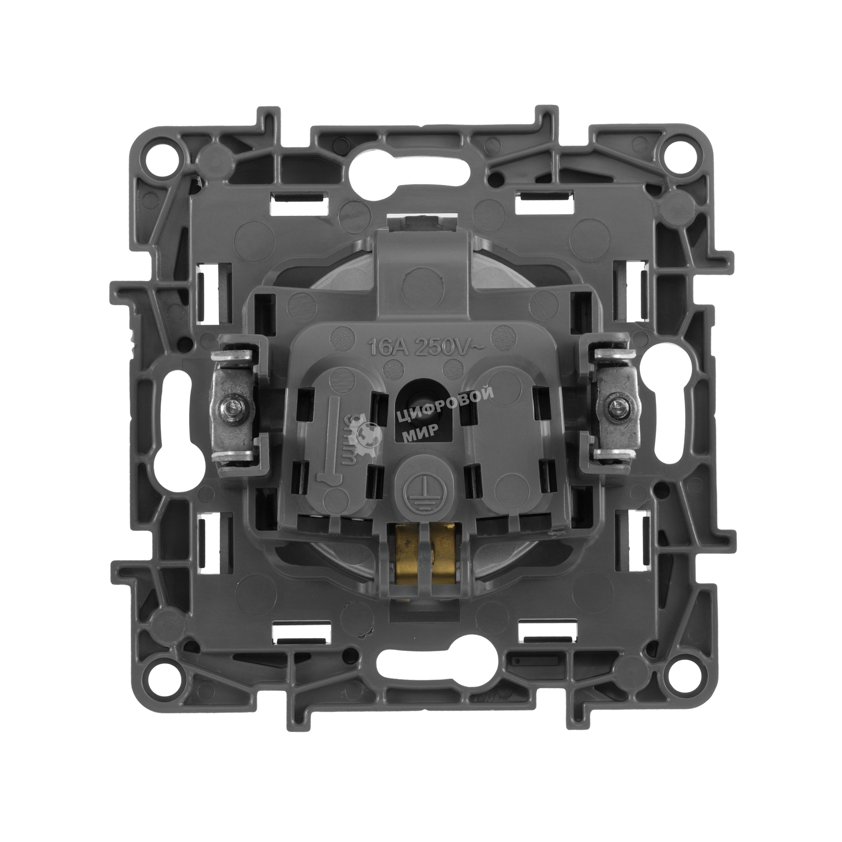 Розетка 2К+З, немецкий стандарт, винтовые зажимы, 16А, 250 В~, Etika, алюминий Розетка 2К+З, немецкий стандарт, винтовые зажимы, 16А, 250В~, Etika, алюминий