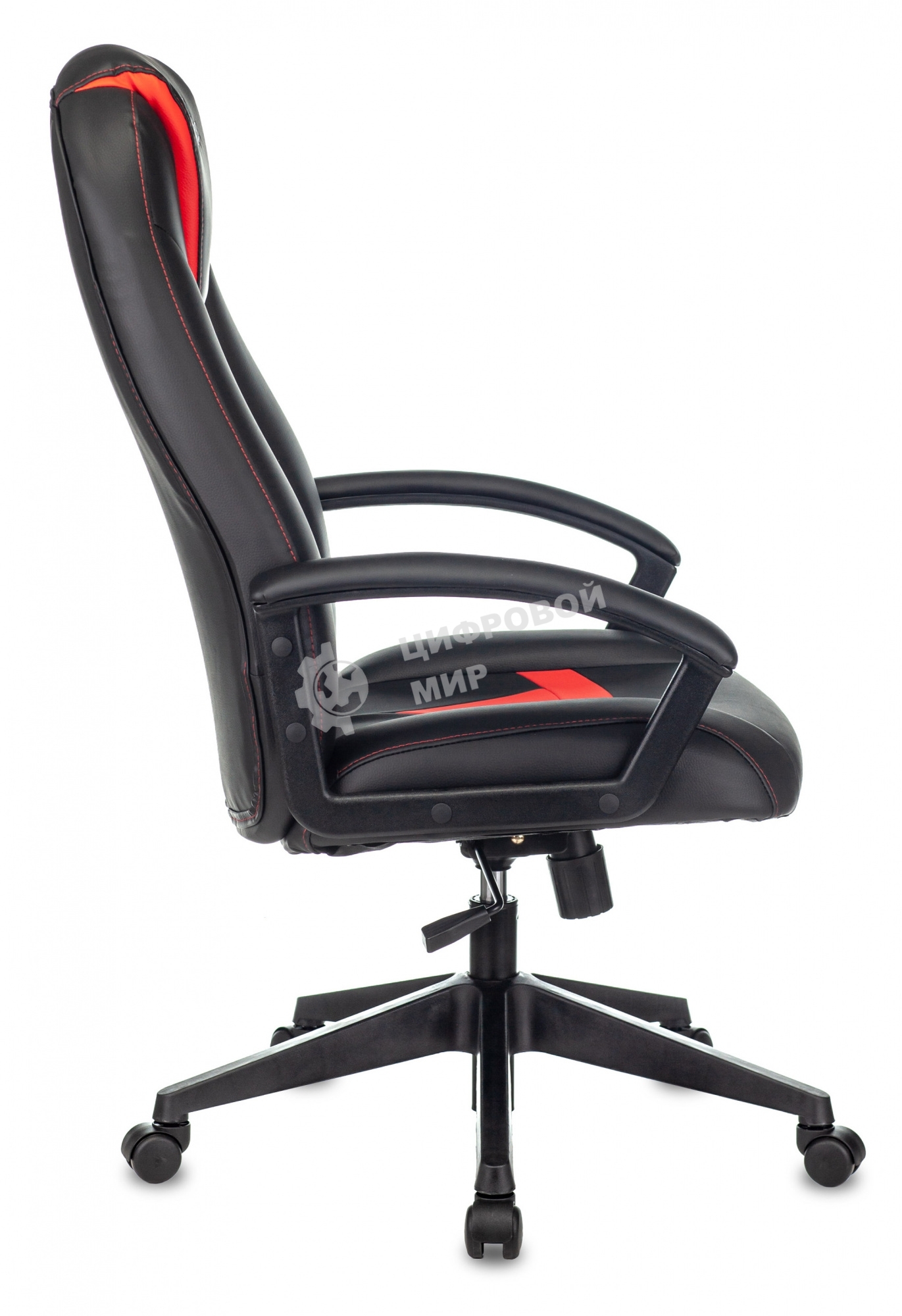 Кресло игровое Zombie 8 черный/красный, искусственная кожа, крестовина пластик