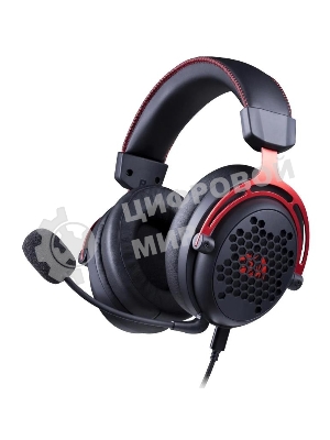 Гарнитура Redragon Diomedes чёрный/красный, проводная, USB / mini jack 3.5 мм