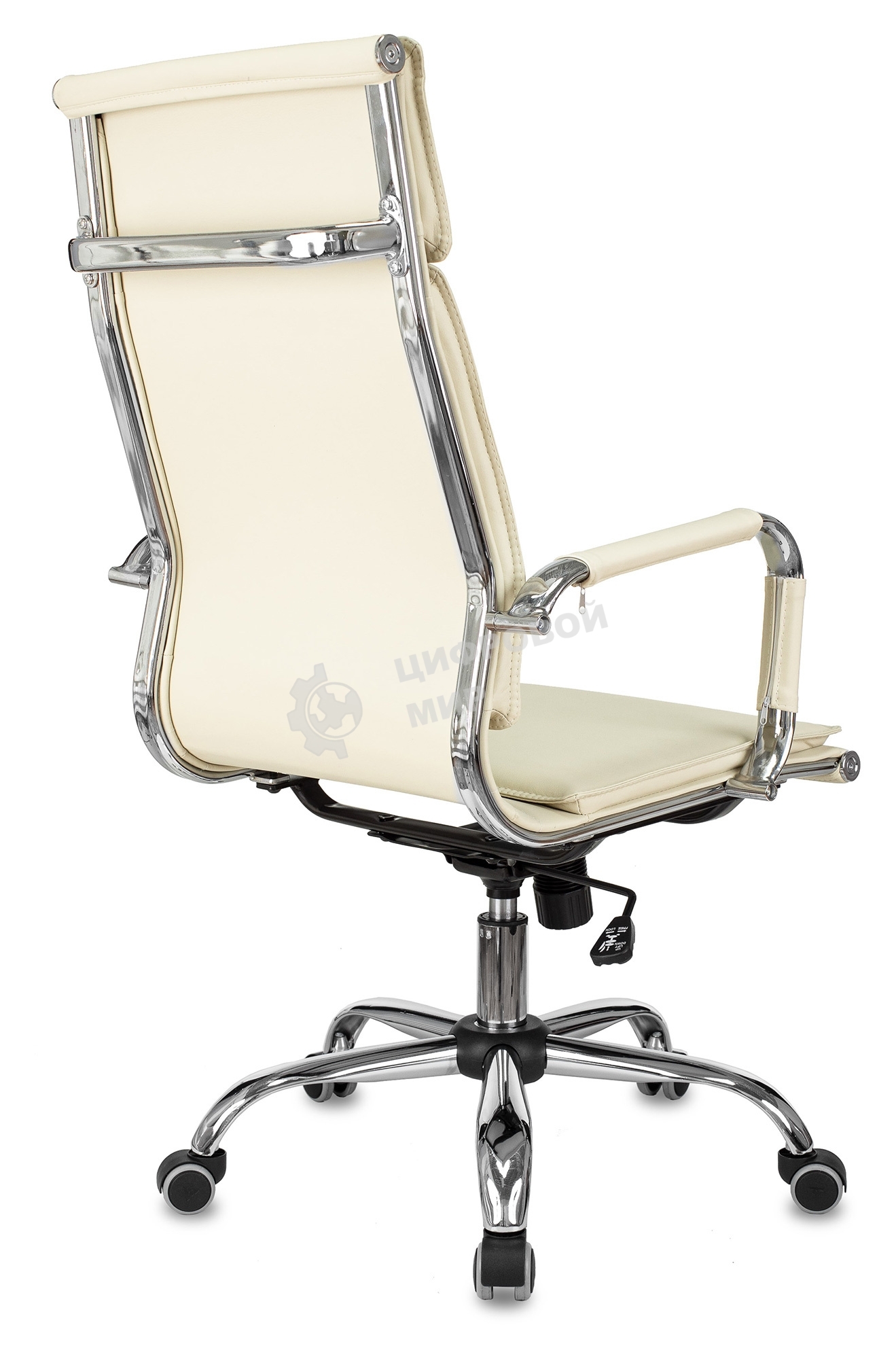 Кресло руководителя Бюрократ CH-993/ivory слоновая кость, искусственная кожа, крестовина хромированная