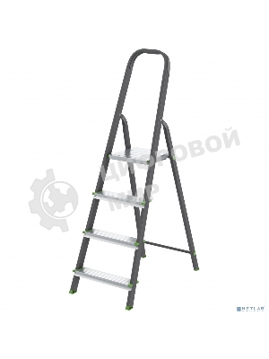 Стремянка Сибртех 4 ступени, стальной профиль, алюминиевые ступени