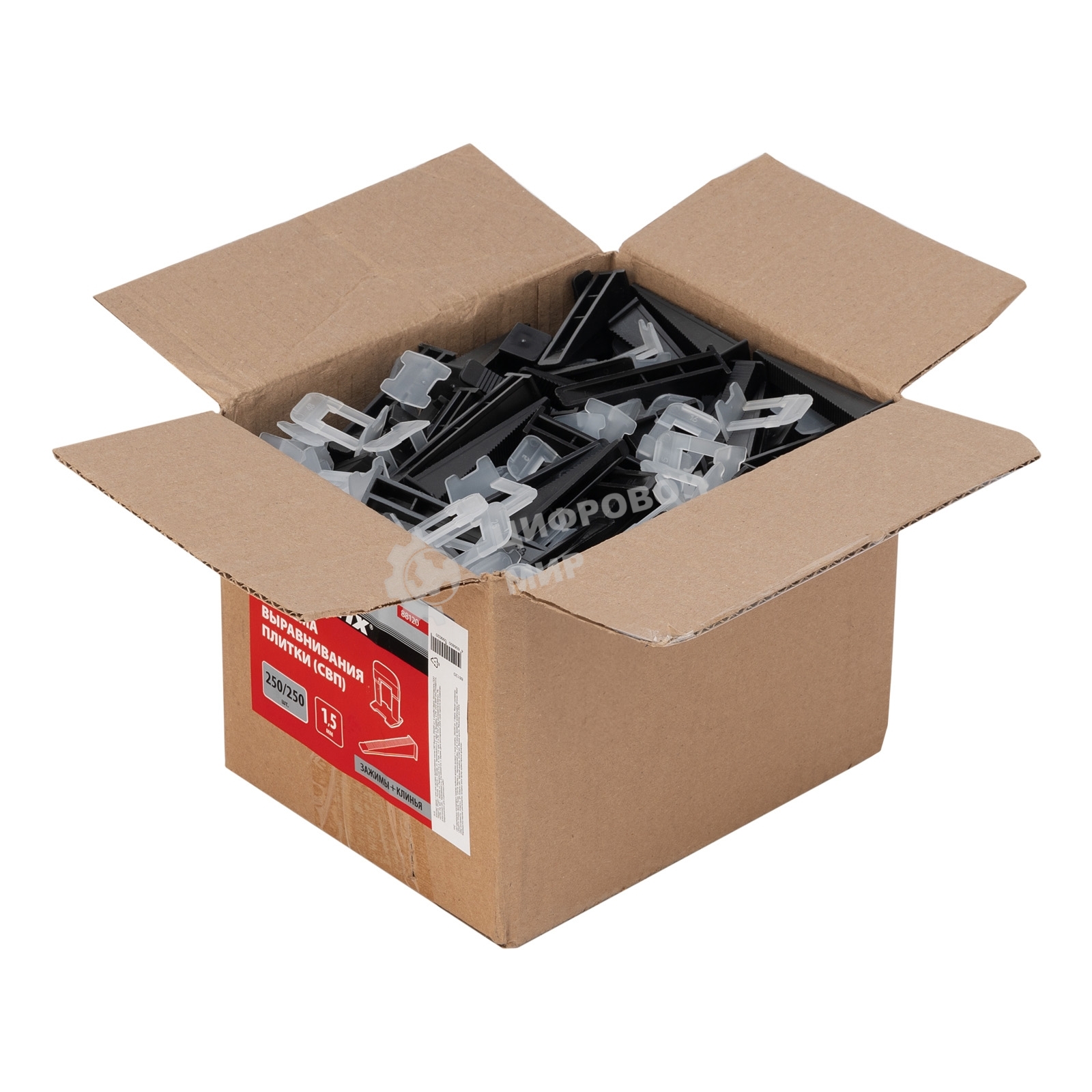 Комплект зажим + клин для системы выравнивания плитки Matrix СВП Ворота, 250/250 шт. в коробе