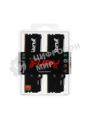 Оперативная память Kingston Fury Beast, DDR5, 16GB (2x8GB), 6000MHz, CL30, DIMM, с радиаторами, RGB, черный