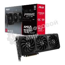 Видеокарта Asus PCI-E PRIME-RX9070XT-O16G AMD Radeon RX 9070XT 16Gb 256bit GDDR6 2460/20000 HDMIx1 DPx3 HDCP Ret