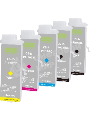 Картридж перезаправляемый струйный Cactus CS-R-PFI107SET набор 5шт.упак. для Canon imageProGRAF iPF670/680/685/770/780/785 без чипа