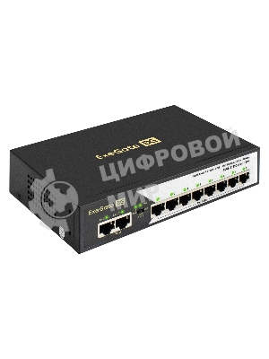 Коммутатор ExeGate EDGS-2182D.8PoE-120W, 8×1 Гбит/с PoE+ + 2×1 Гбит/с Uplink, управляемый