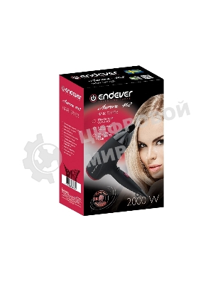 Фен EndeverAurora 462, 2000Вт, 2 режима мощности, 3 температурных режима, холодный воздух, SOFT TOUCH, защита от перегрева
