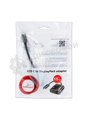 Переходник Cablexpert USB Type-C/DisplayPort, 15 см, пакет (A-CM-DPF-01)