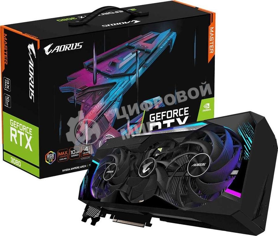 Видеокарта Gigabyte GV-N3080AORUS M-10GD 3.0 LHR