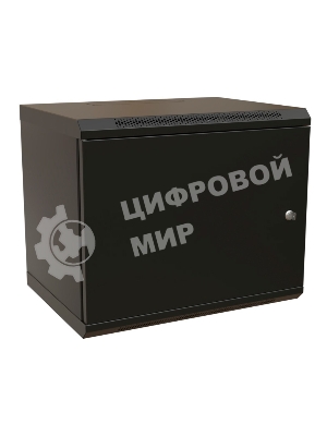 Шкаф коммутационный WRline (WR-TW-1545-SR-RAL9004) настенный 15U 600x450 мм пер. дв. металл 2 бок. пан. 60 кг черный 370 мм 775 мм IP20 сталь