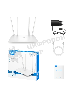Роутер беспроводной Cudy WR1200 AC1200 10/100BASE-TX белый