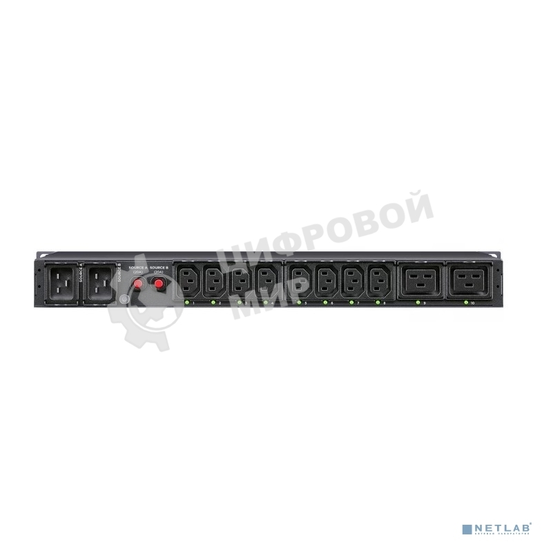 Блок распределения питания ATS CyberPower 1U type, 16Amp, plug IEC 320 C20, (8) IEC 320 C13 (2) IEC 320 C19