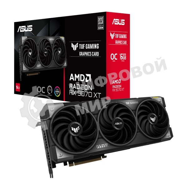 Видеокарта ASUS RX9070XT TUF GAMING OC 16Gb GDDR6 256bit 3xDP HDMI 3FAN RTL TUF-RX9070XT-O16G-GAMING
