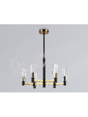 Люстра Ambrella light LH55511/6 BK/BS/CL черный/латунь/прозрачный E14*6 max 40W D570*760