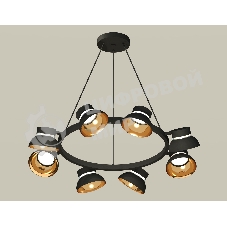 Светильник Ambrella light XB9198101/8 SBK/PYG/CL черный песок/золото желтое полированное/прозрачный GX53 (C9198, N8145)