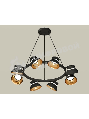 Светильник Ambrella light XB9198101/8 SBK/PYG/CL черный песок/золото желтое полированное/прозрачный GX53 (C9198, N8145)
