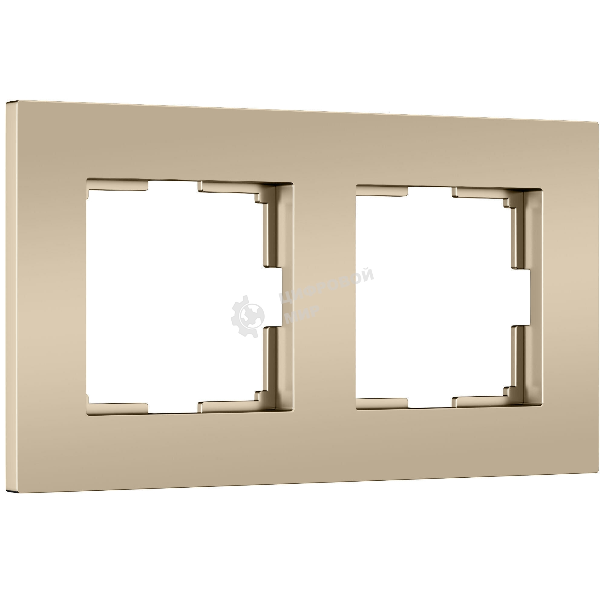 Рамка на 2 поста Slab (шампань софт) W0022911