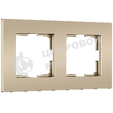 Рамка на 2 поста Slab (шампань софт) W0022911