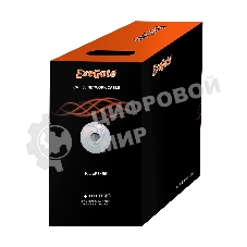 Кабель UTP 2 пары кат.5e Exegate CCA, бухта 305м, серый, PVC