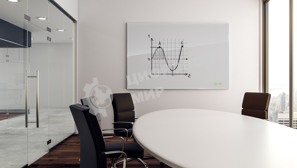 Демонстрационная доска Cactus CS-GbD-65x100-WT стекло стеклянная 65x100 см белый