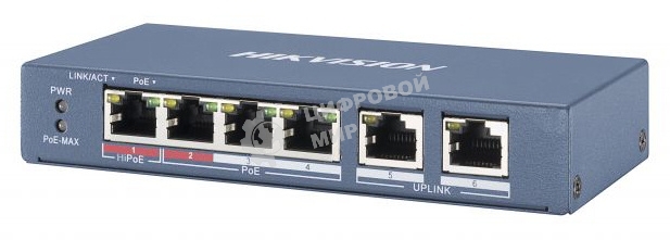 Коммутатор Hikvision DS-3E0106HP-E