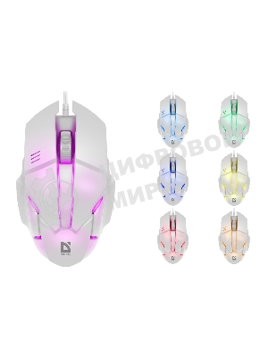 Мышь проводная Defender Host MB-982 белый, 1000 dpi, USB, кнопки - 3