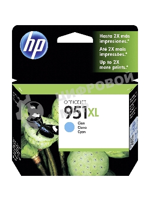 Картридж струйный HP 951XL CN046AE голубой для HP OJ Pro 8100/8600 (1500 стр.)