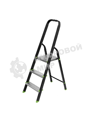 Стремянка Сибртех 3 ступени, стальной профиль, алюминиевые ступени