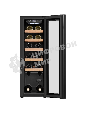 Винный шкаф Maunfeld MFWC-45S12 черный, 45 л, 1 отсек, 12 бут., класс G
