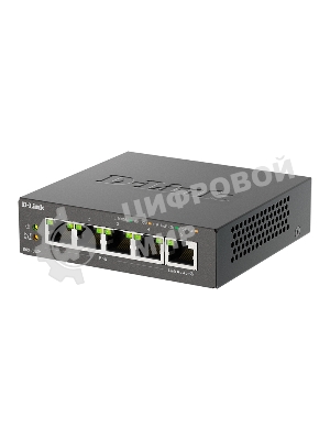 Коммутатор D-Link DGS-1005P/B3A, 5×1 Гбит/с, неуправляемый