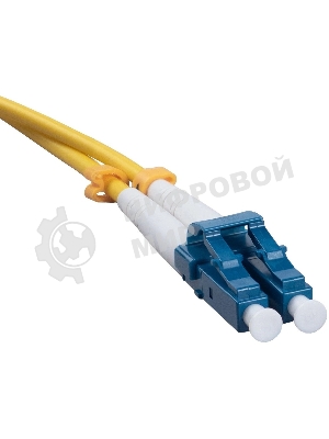 Комм. шнур оптический Cabeus Tight Buffer, Duplex LC/SC, OS2 9/125, LSZH, 20м, Ø 3мм, синий хвостовик, цвет: жёлтый