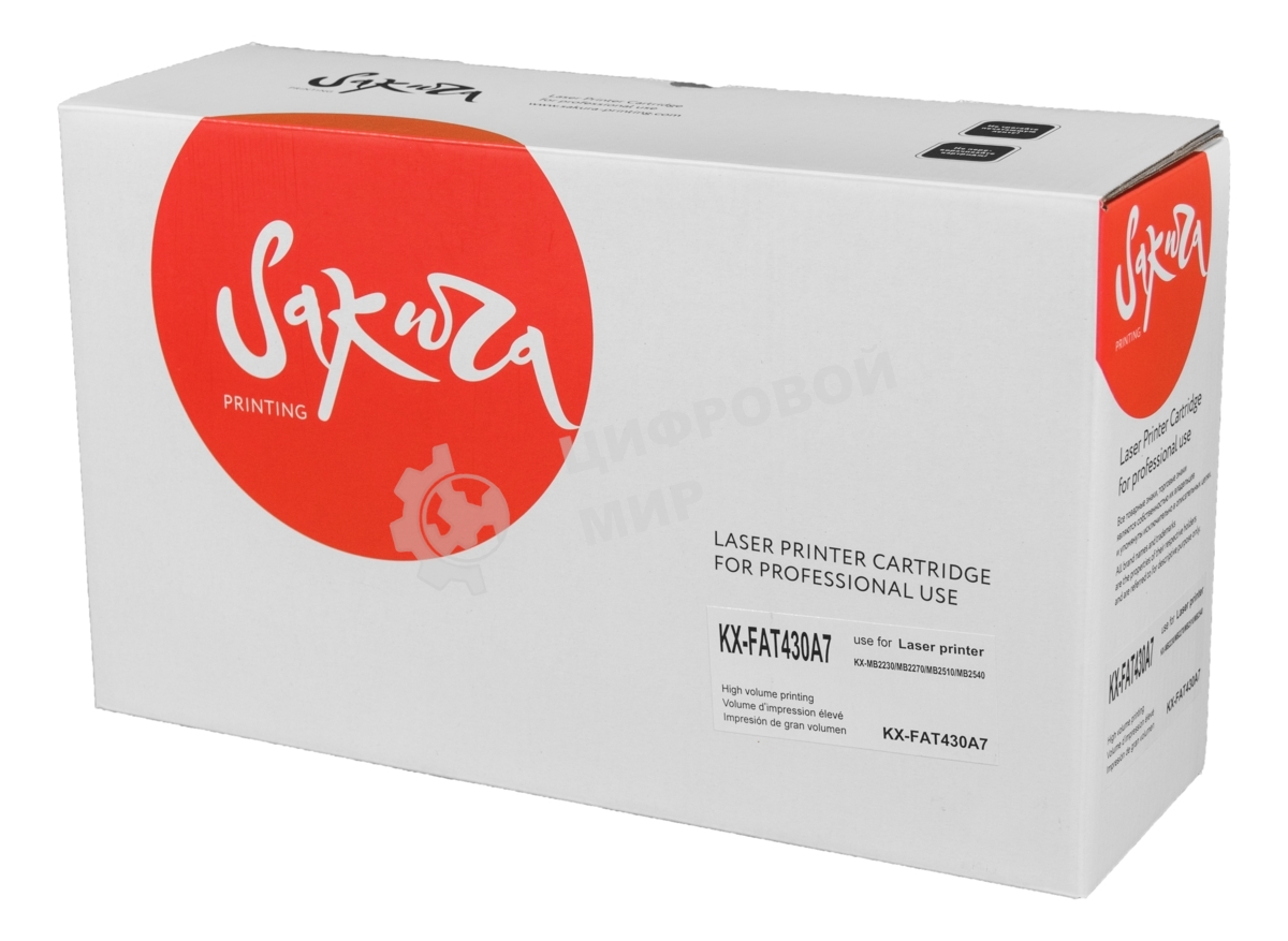 Картридж лазерный Sakura KXFAT430A7 для PanasonicKX-MB2230/2270/2510/2540, черный, 3000 к.