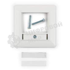 Рамка для розетки квадратная 80x80 евро белая с металл. прокладкой