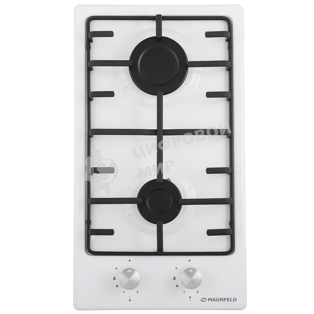 Газовая варочная панель Maunfeld EGHE.32.3EW/G, 2 конфорки, эмалированная сталь, белый