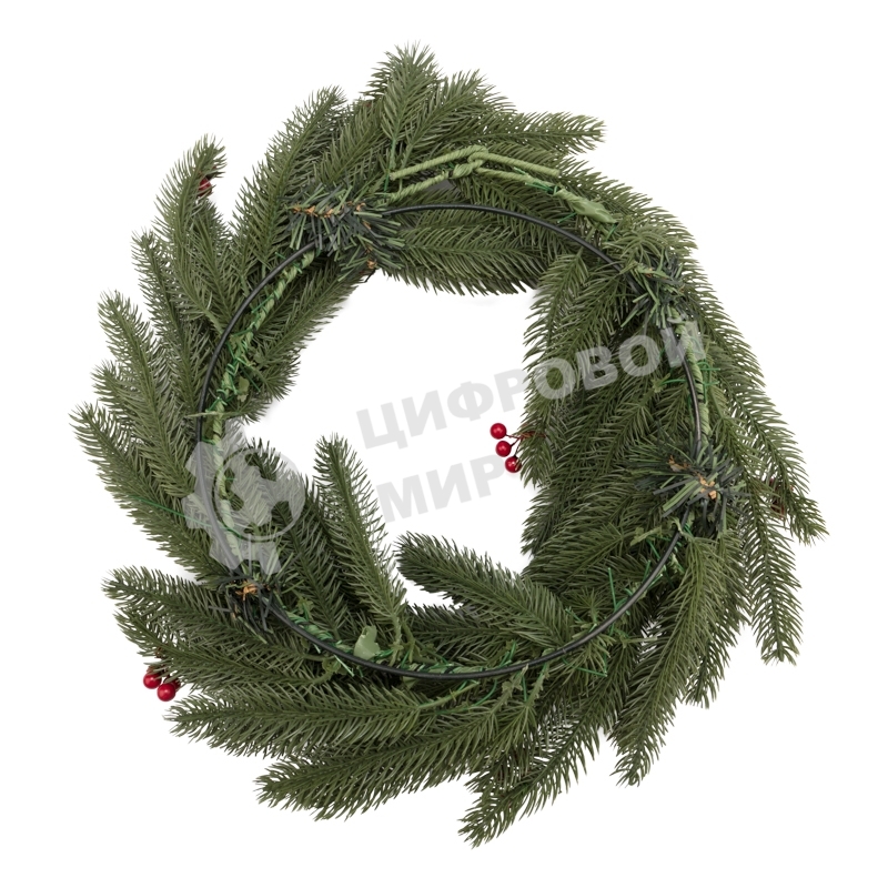 Еловый венок с ягодами Neon-night Ø 45 см, литой