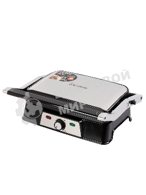 Гриль-пресс электрический Endever Grillmaster 220, серебристый/черный