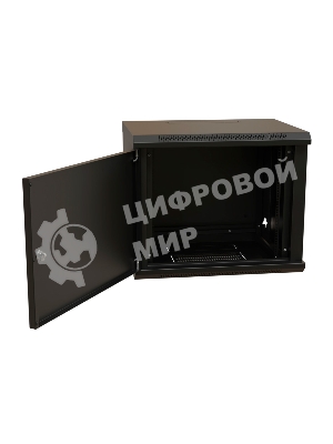 Шкаф коммутационный WRline (WR-TW-1545-SR-RAL9004) настенный 15U 600x450 мм пер. дв. металл 2 бок. пан. 60 кг черный 370 мм 775 мм IP20 сталь
